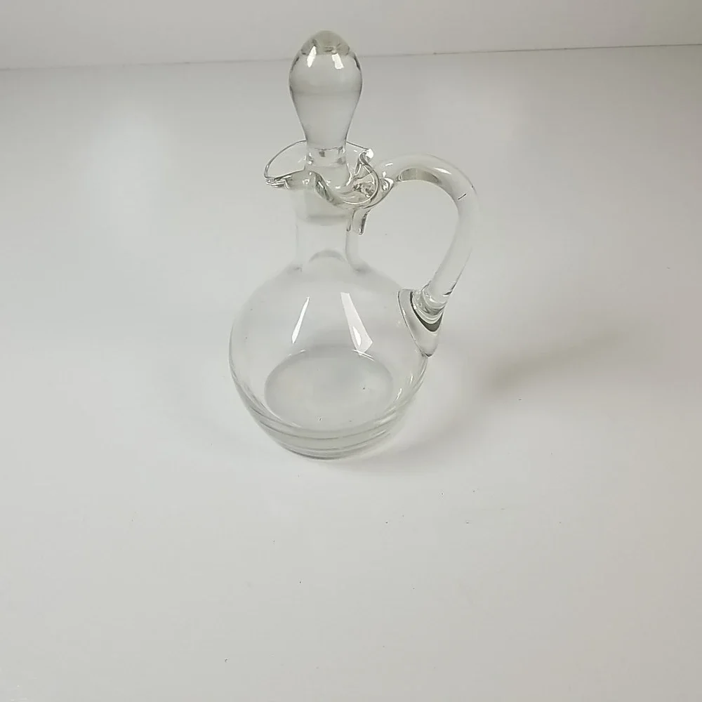 Antique Vintage Hand Blown Glass Single-Spout Cruet Oil Dispenser